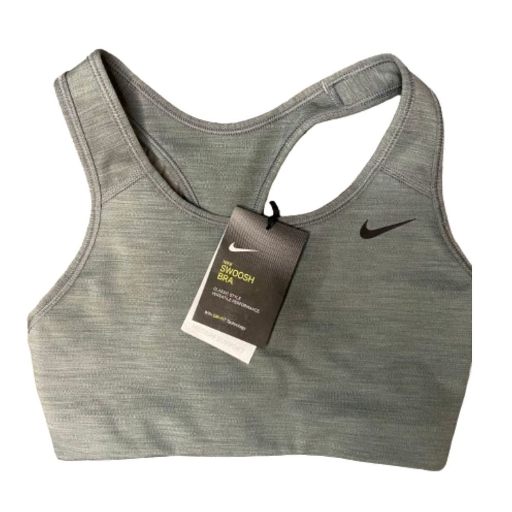 NWT Nike Swoosh Women's Support Sports Bra - Grey Heather, Size Small